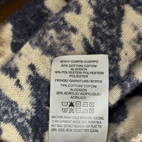 Lucky brand Aztec print fringed brushed knit cardigan M - Picture 5 of 12